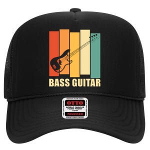 Bass Guitar High Crown Mesh Back Trucker Hat