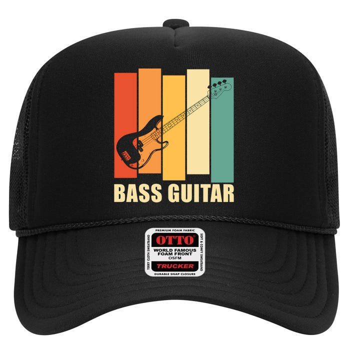 Bass Guitar High Crown Mesh Back Trucker Hat