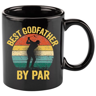 Best Godfather By Par Father's Day Golf Gift Grandpa 11oz C Handle Ceramic Mug