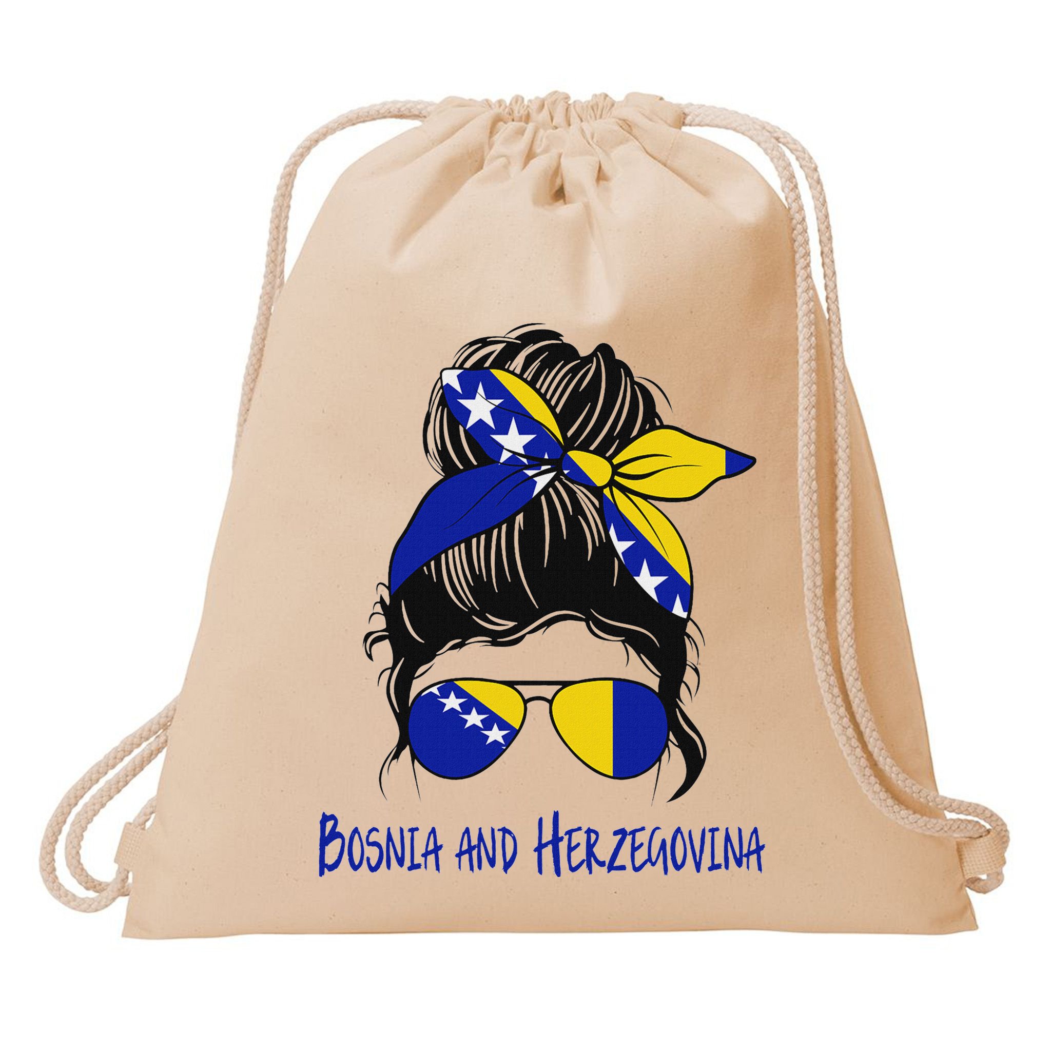 Bosnian Girl Bosniaks Girl Bosnia And Herzegovina Flag Drawstring Bag