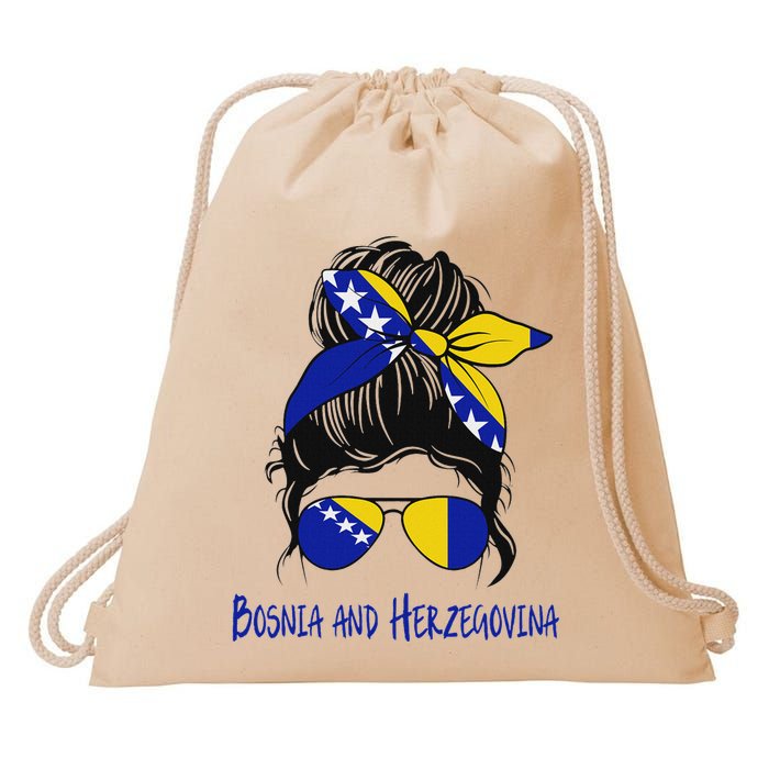 Bosnian Girl Bosniaks Girl Bosnia And Herzegovina Flag Drawstring Bag