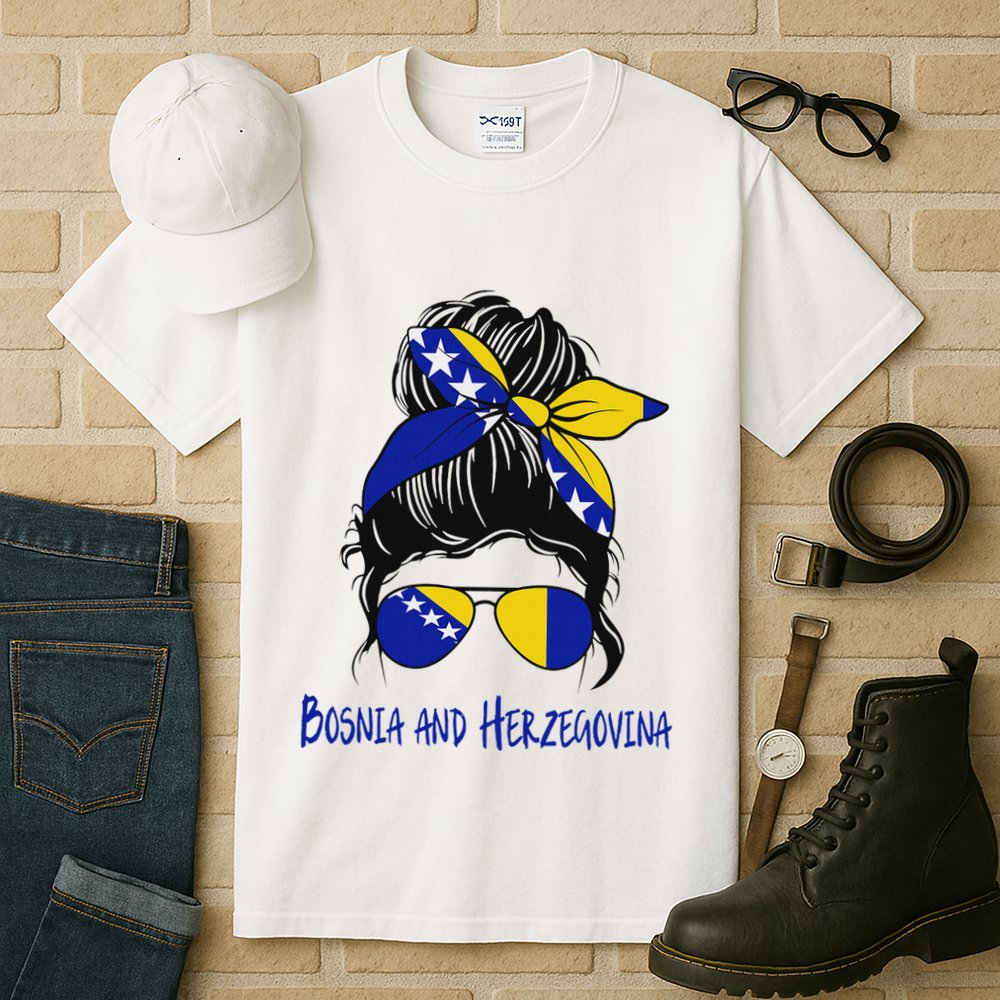 Bosnian Girl Bosniaks Girl Bosnia And Herzegovina Flag Tall T-Shirt