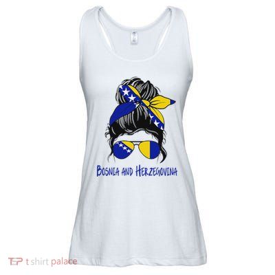 Bosnian Girl Bosniaks Girl Bosnia And Herzegovina Flag Ladies Essential Flowy Tank