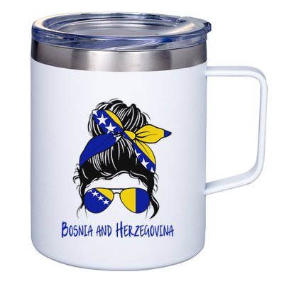 Bosnian Girl Bosniaks Girl Bosnia And Herzegovina Flag 12oz Stainless Steel Coffee Mug