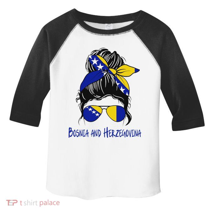 Bosnian Girl Bosniaks Girl Bosnia And Herzegovina Flag Toddler Fine Jersey T-Shirt