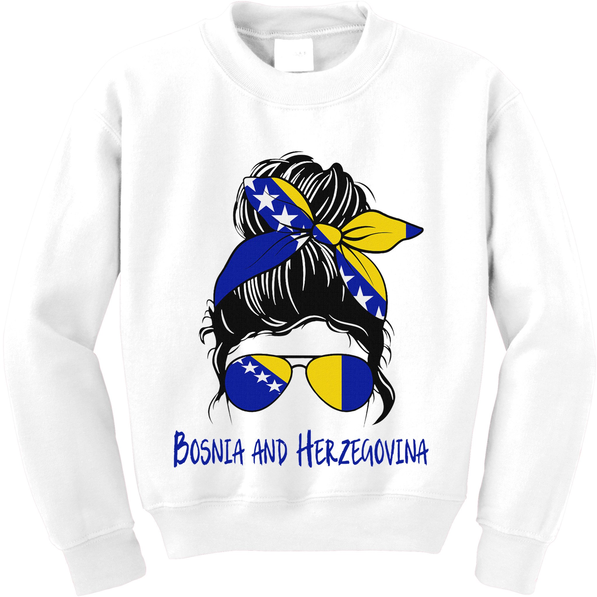 Bosnian Girl Bosniaks Girl Bosnia And Herzegovina Flag Kids Sweatshirt