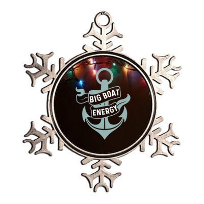 Boating Gift Big Boat Energy On Cruise Time Sailing Gift Metallic Star Ornament