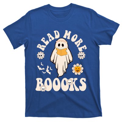 Booooks Ghost Boo Reading Books Library Halloween Teacher Cute Gift T-Shirt