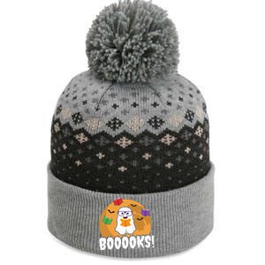 Booooks Ghost Boo Read Books Library Gift Funny The Baniff Cuffed Pom Beanie