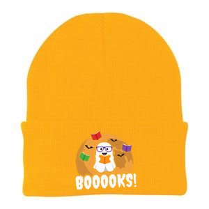 Booooks Ghost Boo Read Books Library Gift Funny Knit Cap Winter Beanie