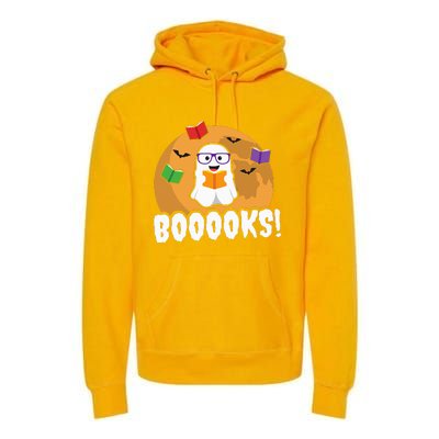 Booooks Ghost Boo Read Books Library Gift Funny Premium Hoodie