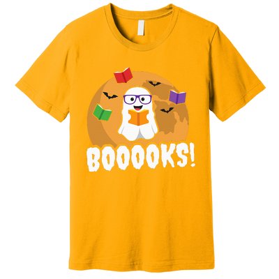 Booooks Ghost Boo Read Books Library Gift Funny Premium T-Shirt