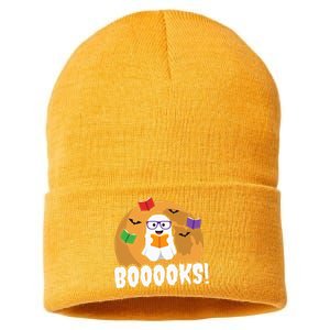 Booooks Ghost Boo Read Books Library Gift Funny Sustainable Knit Beanie