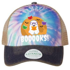 Booooks Ghost Boo Read Books Library Gift Funny Legacy Tie Dye Trucker Hat