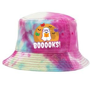 Booooks Ghost Boo Read Books Library Gift Funny Tie-Dyed Bucket Hat