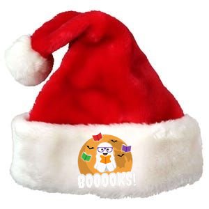 Booooks Ghost Boo Read Books Library Gift Funny Premium Christmas Santa Hat