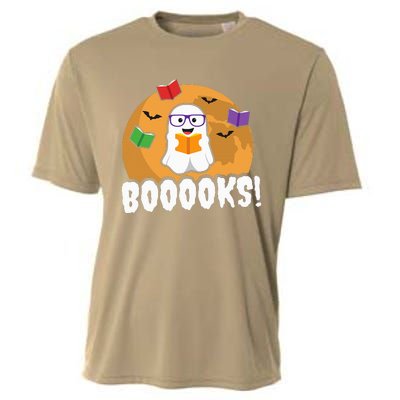 Booooks Ghost Boo Read Books Library Gift Funny Cooling Performance Crew T-Shirt