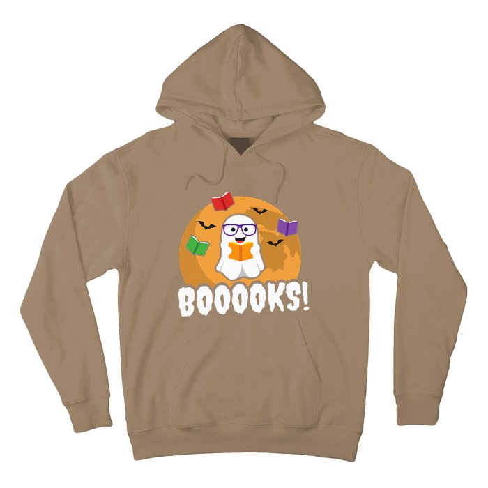 Booooks Ghost Boo Read Books Library Gift Funny Hoodie