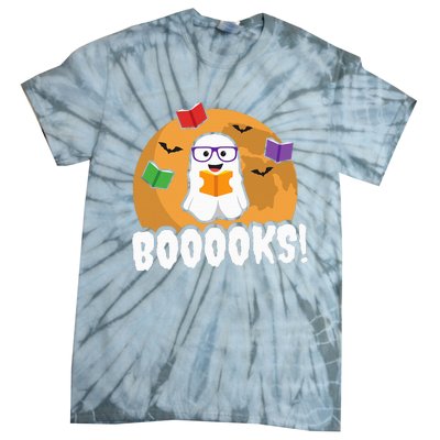 Booooks Ghost Boo Read Books Library Gift Funny Tie-Dye T-Shirt