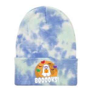 Booooks Ghost Boo Read Books Library Gift Funny Tie Dye 12in Knit Beanie