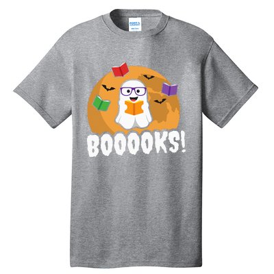 Booooks Ghost Boo Read Books Library Gift Funny Tall T-Shirt