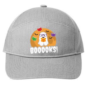 Booooks Ghost Boo Read Books Library Gift Funny 7-Panel Snapback Hat