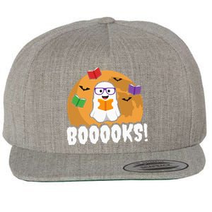 Booooks Ghost Boo Read Books Library Gift Funny Wool Snapback Cap