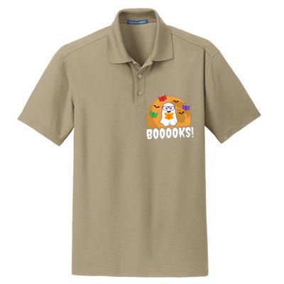 Booooks Ghost Boo Read Books Library Gift Funny Dry Zone Grid Polo