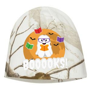 Booooks Ghost Boo Read Books Library Gift Funny Kati - Camo Knit Beanie