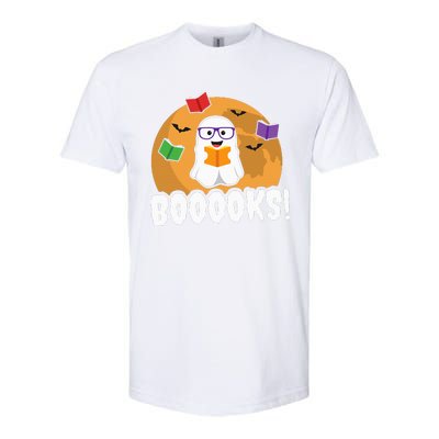 Booooks Ghost Boo Read Books Library Gift Funny Softstyle CVC T-Shirt