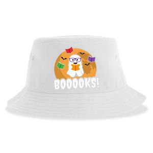 Booooks Ghost Boo Read Books Library Gift Funny Sustainable Bucket Hat