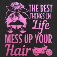 Biker Girl Best Things In Life Mess Up You Hair Motorcycle Beanie