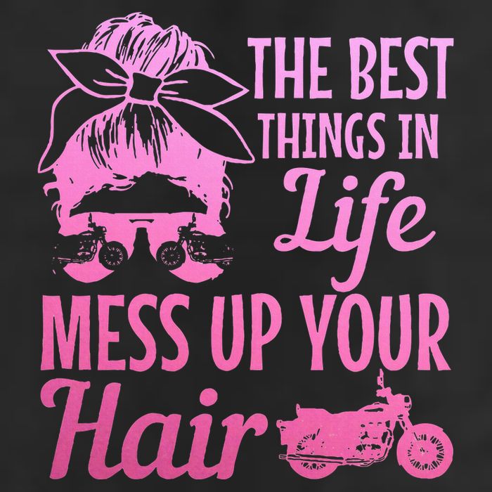Biker Girl Best Things In Life Mess Up You Hair Motorcycle Beanie