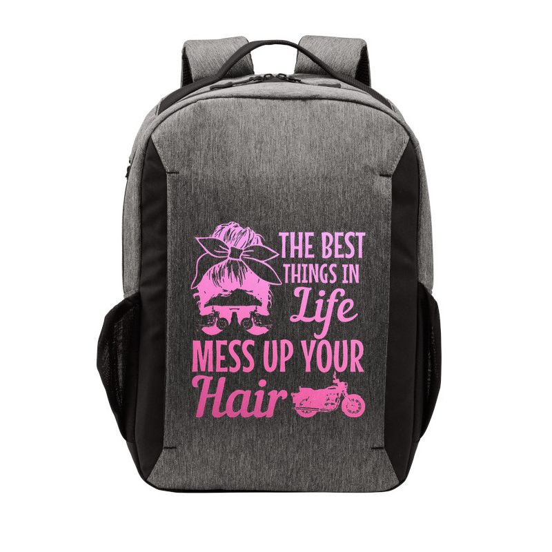 Biker Girl Best Things In Life Mess Up You Hair Motorcycle Vector Backpack
