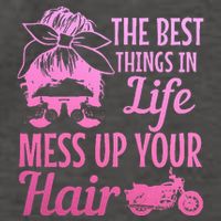 Biker Girl Best Things In Life Mess Up You Hair Motorcycle Vector Backpack