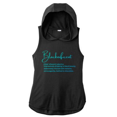 Blacknificent Gift Ladies PosiCharge Tri-Blend Wicking Draft Hoodie Tank