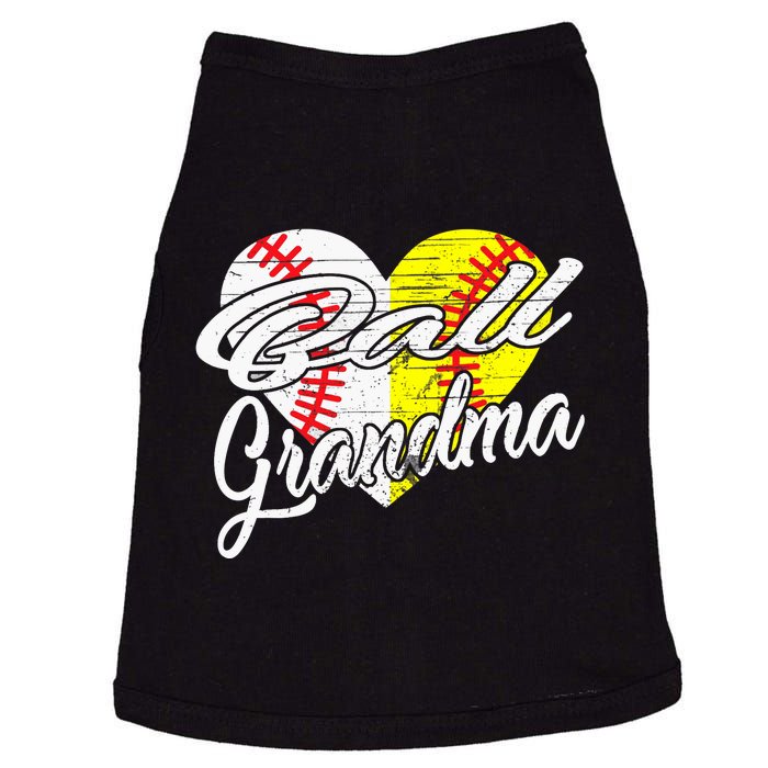 Ball Grandma Baseball Softball Heart Sport Lover Funny Gifts Doggie Tank