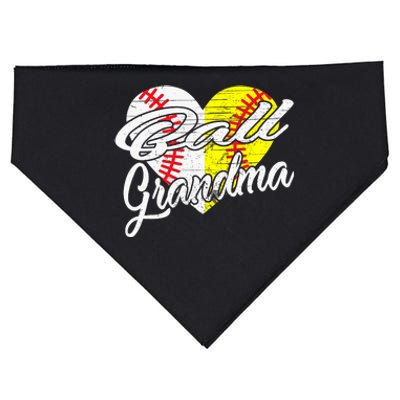 Ball Grandma Baseball Softball Heart Sport Lover Funny Gifts USA-Made Doggie Bandana