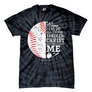 Baseball Gifts Bible Verse Sayings Philippians 413 Tie-Dye T-Shirt