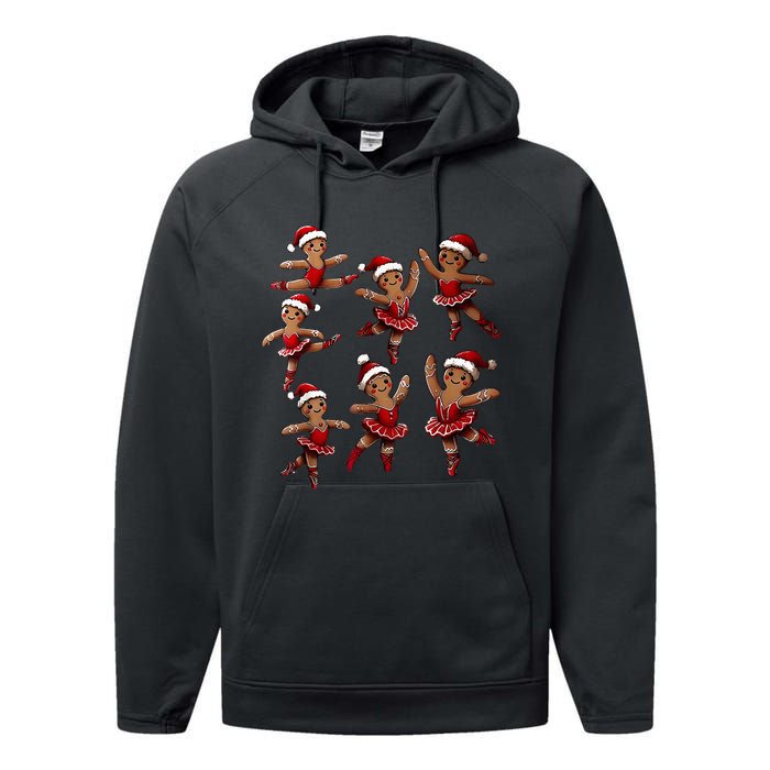 Ballet Gingerbread Ballet Dancer Dance Teacher Christmas Performance Fleece Hoodie