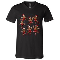 Ballet Gingerbread Ballet Dancer Dance Teacher Christmas V-Neck T-Shirt