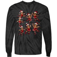 Ballet Gingerbread Ballet Dancer Dance Teacher Christmas Tie-Dye Long Sleeve Shirt