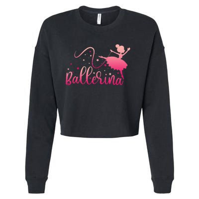 Ballerina Girl Ballet Dance Dancer Lovers Cropped Pullover Crew