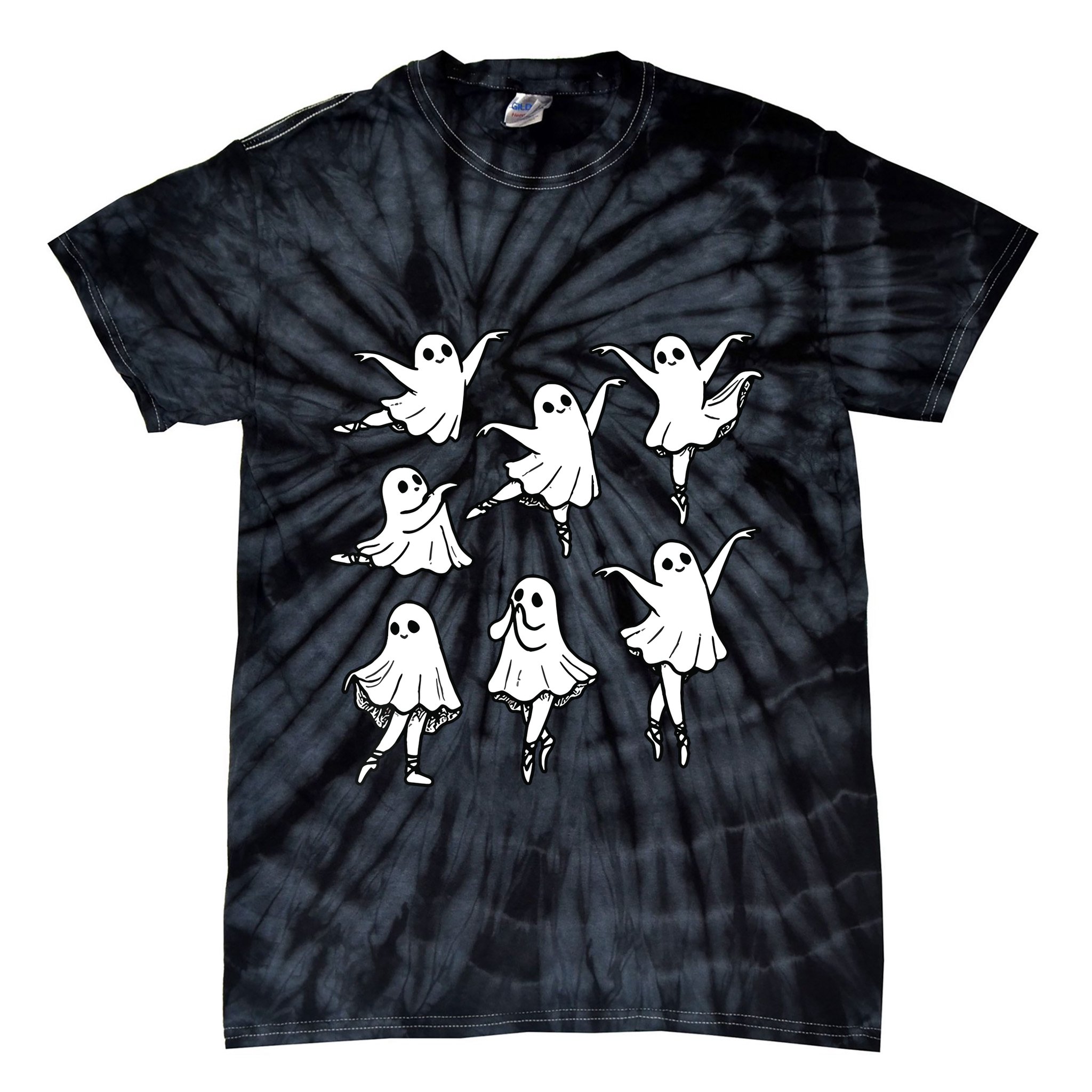 Ballet Ghost Ballet Dancer Spooky Dance Teacher Halloween Tie-Dye T-Shirt