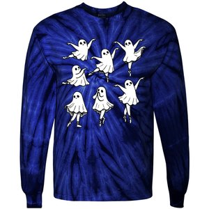 Ballet Ghost Ballet Dancer Spooky Dance Teacher Halloween Tie-Dye Long Sleeve Shirt