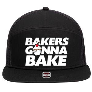 Bakers Gonna Bake Funny Gift Baking Cupcake Art Bakery 7 Panel Mesh Trucker Snapback Hat