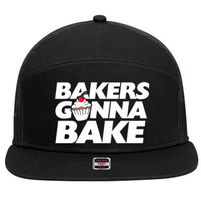 Bakers Gonna Bake Funny Gift Baking Cupcake Art Bakery 7 Panel Mesh Trucker Snapback Hat