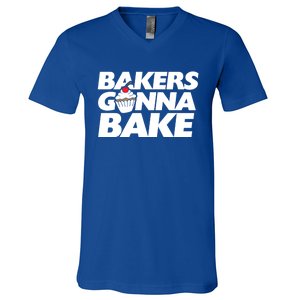 Bakers Gonna Bake Funny Gift Baking Cupcake Art Bakery V-Neck T-Shirt