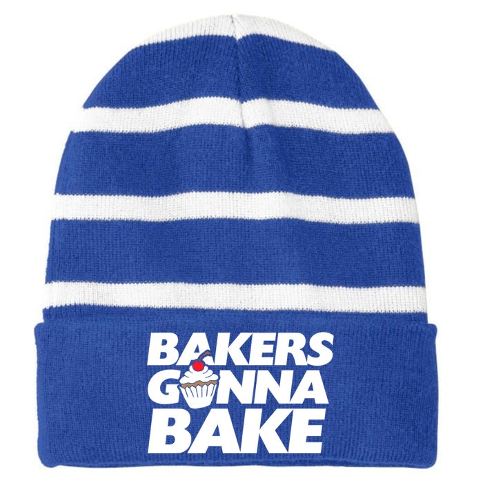 Bakers Gonna Bake Funny Gift Baking Cupcake Art Bakery Striped Beanie with Solid Band