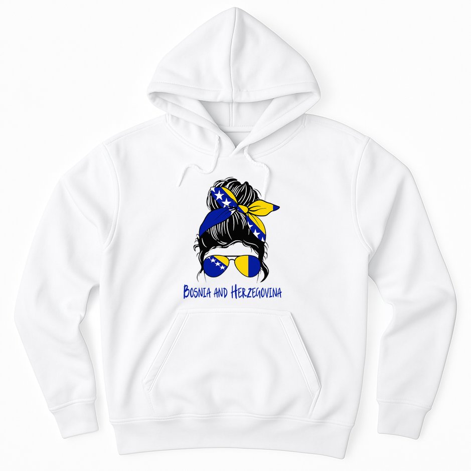 Bosnian Girl Bosniaks girl Bosnia and Herzegovina woman flag Hoodie